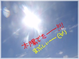 晴れました!!!